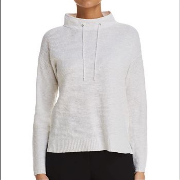 Eileen Fisher White Sweater with String in Front Beachy - Picture 2 of 8